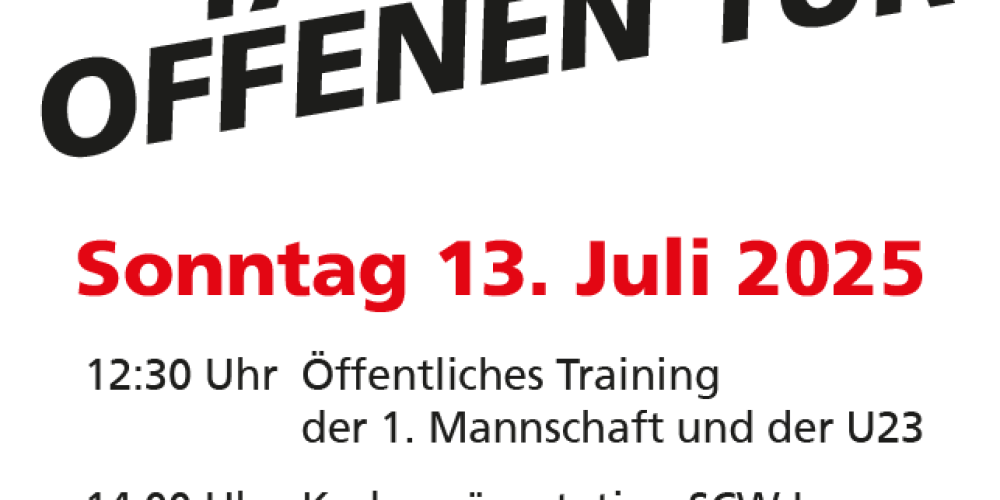 Tag der offenen Tür SCW am 13. Juli 2025